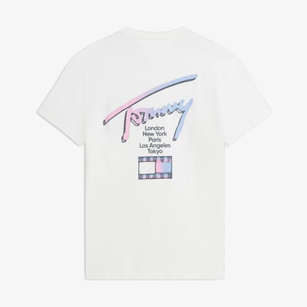 Tommy Hilfiger Reg City Sign Ss Erkek Bej T-Shirt