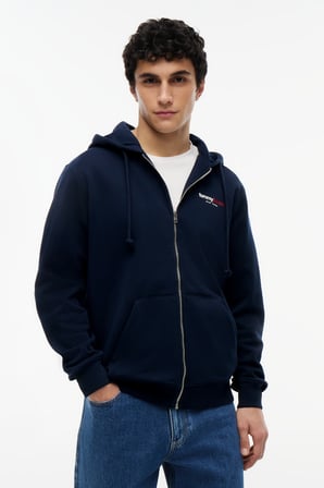 TJM REG DNA BACKPRINT FZ HD Erkek Mavi Sweatshirt - DM0DM23404