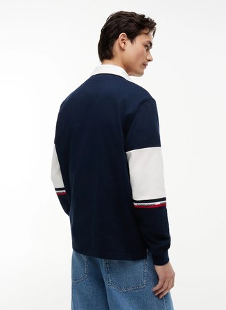 Tommy Jeans Lacivert Erkek Relaxed Çizgili Polo T-Shirt DM0DM23161C1G TJM RLX CBLOCK RUGBY
