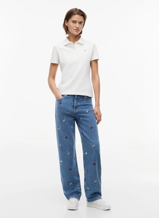 Tommy Jeans Mavi Kadın Slim Straight Denim Pantolon DW0DW231001A5