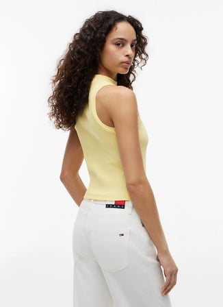 Tommy Jeans Sarı Kadın Nakışlı T-Shirt DW0DW23478ZF0