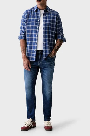 Tommy Jeans Pamuklu Slim Fit Normal Bel Dar Paça Jean Erkek KOT PANTOLON DM0DM23395 1AB AÇIK MAVİ