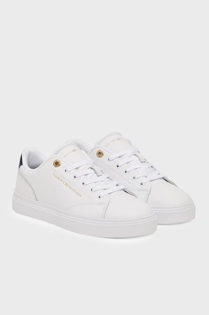 Tommy Hilfiger Deri Sneaker Ayakkabı Kadın AYAKKABI FW0FW09105 0K6 BEYAZ