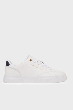 Tommy Hilfiger Deri Sneaker Ayakkabı Kadın AYAKKABI FW0FW09105 0K6 BEYAZ