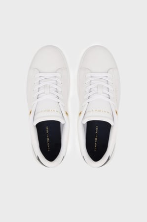 Tommy Hilfiger Deri Sneaker Ayakkabı Kadın AYAKKABI FW0FW09105 0K6 BEYAZ