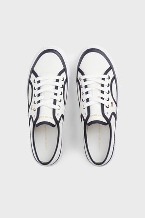 Tommy Hilfiger Platform Kanvas Sneaker Ayakkabı Kadın AYAKKABI FW0FW09394 0G7 EKRU
