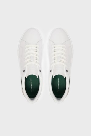 Tommy Hilfiger Deri Sneaker Ayakkabı Erkek AYAKKABI FM0FM05879 YBL BEYAZ