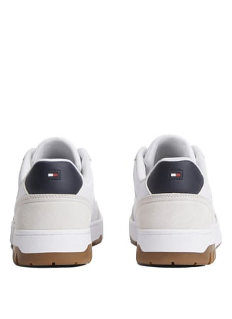 Tommy Hilfiger Beyaz Erkek Sneaker TH BASKET CORE LEATHER SUEDE MIX