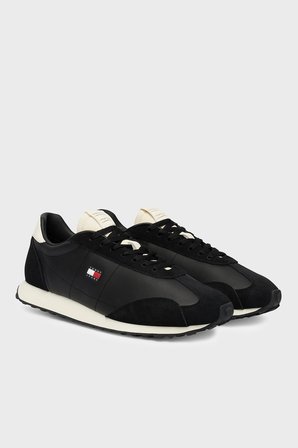 Tommy Jeans Süet Detaylı Sneaker Ayakkabı Erkek AYAKKABI EM0EM01763 BDS SİYAH