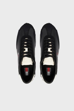 Tommy Jeans Süet Detaylı Sneaker Ayakkabı Erkek AYAKKABI EM0EM01763 BDS SİYAH