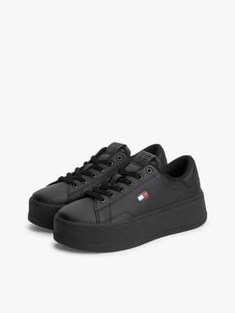 TOMMY HILFIGER Kadın / Kız Marka Logolu Günlük Kullanıma Uygun Siyah Sneaker EN0EN02961 BDS