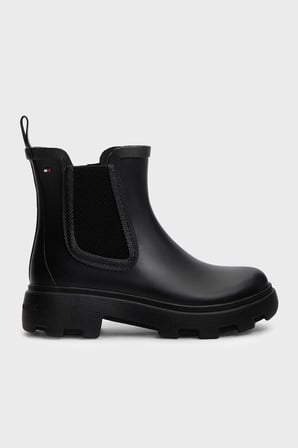 Tommy Hilfiger Logolu Yüksek Taban Bot Kadın BOT FW0FW09387 BDS SİYAH