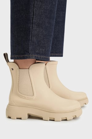 Tommy Hilfiger Logolu Yüksek Taban Bot Kadın BOT FW0FW09387 ACI BEJ