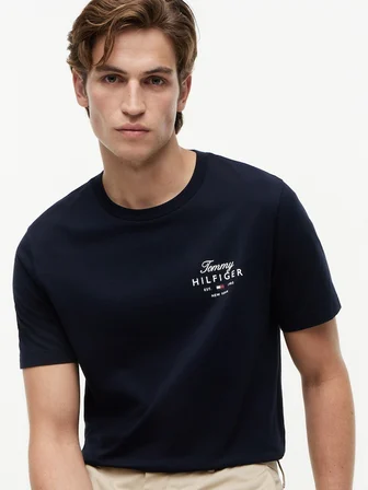 SCRIPT STACK REGULAR TEE Erkek Mavi T-Shirt - MW0MW43224