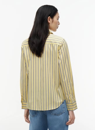 Tommy Hilfiger Sarı Kadın Çizgili Gömlek WW0WW511550FR