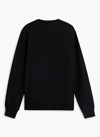 Tommy Hilfiger Siyah Erkek Bisiklet Regular Fit Logo Baskılı Sweatshirt MN0MN00078BDS