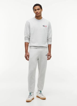 Tommy Jeans Gri Erkek Regular Fit Logo Baskılı Sweatpant DM0DM23903P08 TJM REG SIGNATURE SW