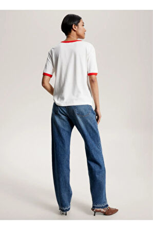 Varsity Floklu Logolu Tişört