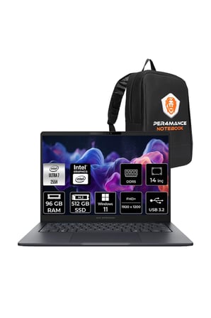 ExpertBook B5 Ultra 7 255H 96GB 512GB SSD 14" FHD+ W11H Dizüstü Bilgisayar & PER4 Çanta