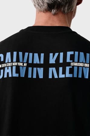 Calvin Klein Logolu % 100 Pamuk Bisiklet Yaka T Shirt LV04RH821GUB1 Erkek T SHİRT LV04RH821G UB1 SİYAH