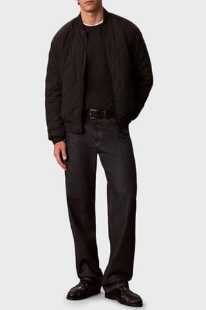 Calvin Klein Çift Taraflı Logolu Relaxed Fit Su İtici Mont LV04RH527GUB1 Erkek MONT LV04RH527G UB1 SİYAH