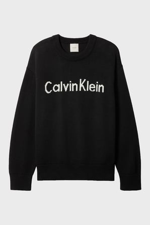 Calvin Klein % 100 Pamuk Logolu Bisiklet Yaka Örme Kazak LV044G313GUB1 Bayan KAZAK LV044G313G UB1 SİYAH