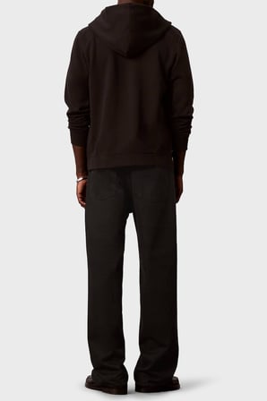 Calvin Klein Logolu Şardonlu Pamuk Karışımlı Kapüşonlu Fermuarlı Sweat LV04RH234GUB1 Erkek SWEAT LV04RH234G UB1 SİYAH