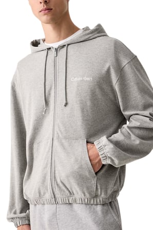 Calvin Klein Erkek Gri Kapüşonlu Sweatshirt LV00NM3073