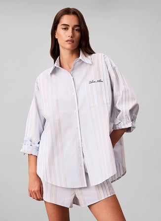 Calvin Klein Pijama Üst, XS, Mavi