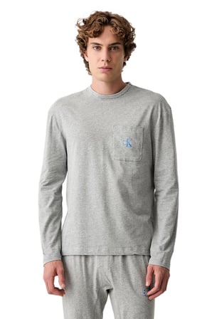 Calvin Klein Erkek Gri Uzun Kollu Pijama Takımı LV00NM2999 