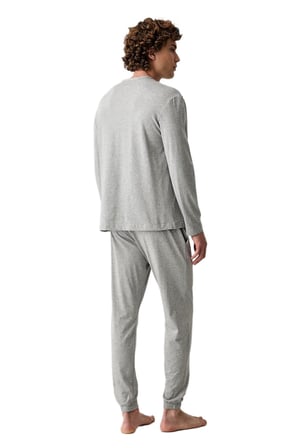 Calvin Klein Erkek Gri Uzun Kollu Pijama Takımı LV00NM2999 