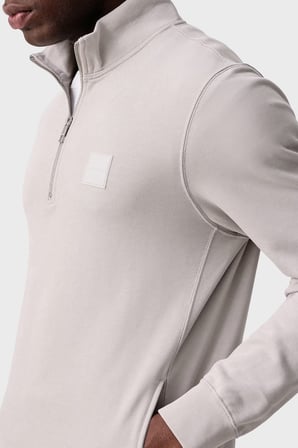 Calvin Klein Logolu Pamuklu Yarım Fermuarlı Dik Yaka Sweat LV04LH229GQCF Erkek SWEAT LV04LH229G QCF BEJ