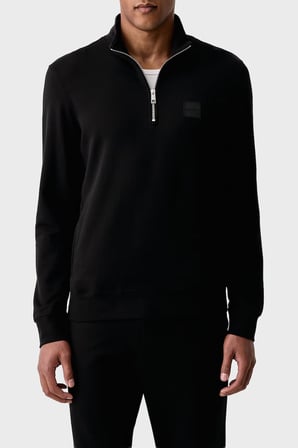 Calvin Klein Logolu Pamuklu Yarım Fermuarlı Dik Yaka Sweat LV04LH229GUB1 Erkek SWEAT LV04LH229G UB1 SİYAH