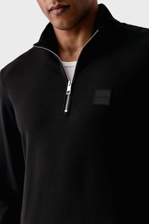 Calvin Klein Logolu Pamuklu Yarım Fermuarlı Dik Yaka Sweat LV04LH229GUB1 Erkek SWEAT LV04LH229G UB1 SİYAH