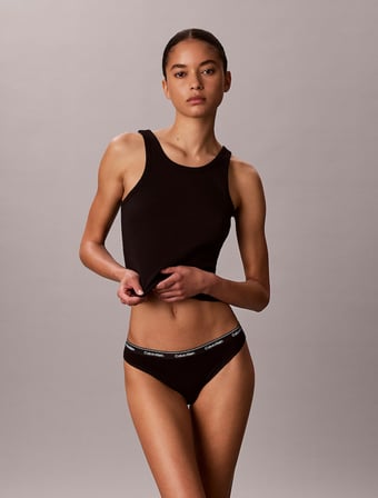 CALVIN KLEIN Kadın Marka Logolu Günlük Kullanıma Uygun Siyah-Gri Külot LV00QD5320 H1G