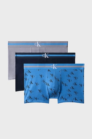 Calvin Klein Pamuklu 3 Pack Boxer Erkek BOXER LV00NB4636 NKM Gri-Lacivert-Mavi