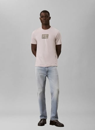 Calvin Klein Jeans T-Shirt, L, Açık Gri