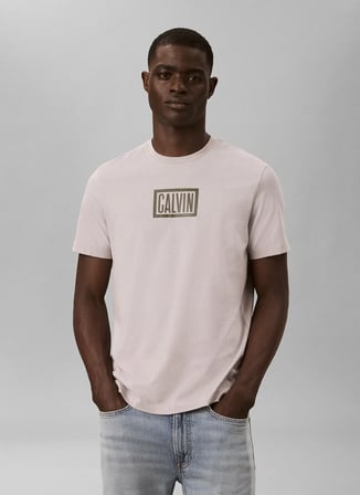 Calvin Klein Jeans T-Shirt, L, Açık Gri