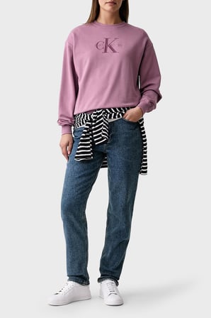 Calvin Klein Pamuklu Relaxed Fit Bisiklet Yaka Sweat LV047B234GVCB Kadın SWEAT LV047B234G VCB PEMBE