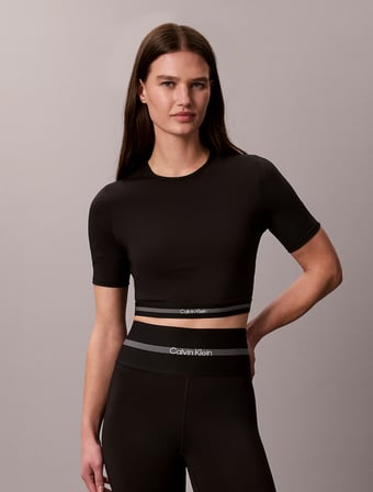 CALVIN KLEIN Kadın Marka Logolu Günlük Kullanıma Uygun SİYAH T-Shirt LVGWF6K217 UB1