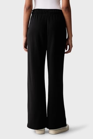 Calvin Klein Logolu Pamuklu Yüksek Bel Bol Paça Pantolon LV047H258GUB1 Kadın PANTOLON LV047H258G UB1 SİYAH