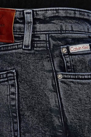 Calvin Klein Pamuklu Slim Fit Normal Bel Dar Paça Jeans Erkek KOT PANTOLON LV04RH730G 8BO LACİVERT