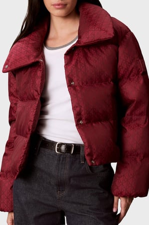 Calvin Klein Kapitoneli Cropped Fit Şişme Mont LV047H521GVG5 Kadın MONT LV047H521G VG5 BORDO