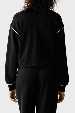 Calvin Klein Logolu Pamuklu Dik Yaka Fermuarlı Sweat LV047H217GUB1 Kadın SWEAT LV047H217G UB1 SİYAH