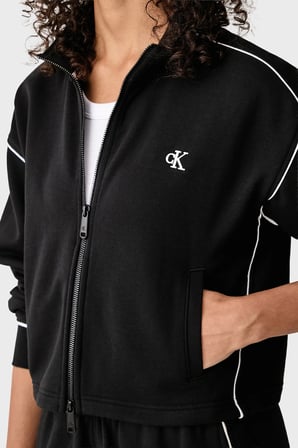 Calvin Klein Logolu Pamuklu Dik Yaka Fermuarlı Sweat LV047H217GUB1 Kadın SWEAT LV047H217G UB1 SİYAH