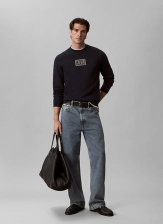 Calvin Klein Jeans Sweatshi, L, Lacivert