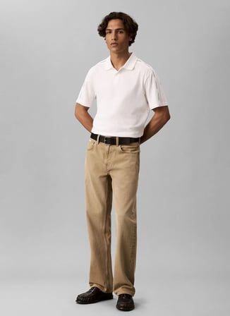 Calvin Klein Jeans Polo T-Shir, L, Beyaz