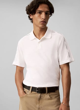 Calvin Klein Jeans Polo T-Shir, L, Beyaz