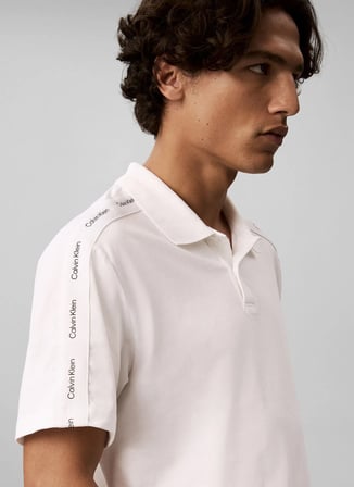 Calvin Klein Jeans Polo T-Shir, L, Beyaz