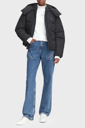 Calvin Klein Suya Dayanıklı Çıkarılabilir Kapüşonlu Şişme Mont LV047H504GUB1 Kadın MONT LV047H504G UB1 SİYAH